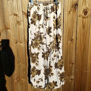 Hot Cotton Flowy, Floral 100% Linen Pants